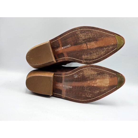 Lucky Brand Women's Brown Leather Caelyn Buckle Accents Ankle Bootie Sz 11 2972 - Picture 6 of 16